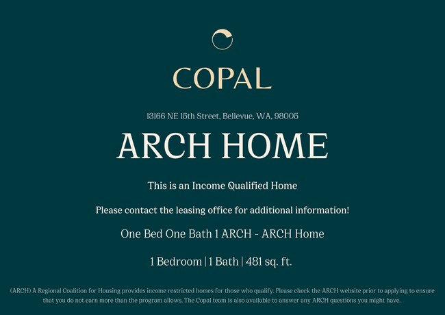 One Bed One Bath 1 ARCH 603 floor plan